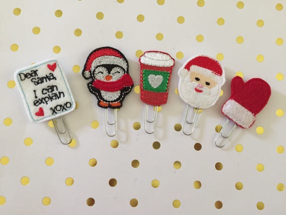 Holidays Are Here planner Clip Pack/Planner Clip/Bookmark. Christmas planner clip/Holiday planner clips/santa planner clip/penguin planner