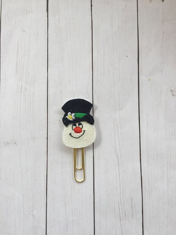 Vinyl Frosty Clip/Planner Clip/Bookmark. Winter Planner Clip. Christmas Planner Clip. Snowman Planner Clip