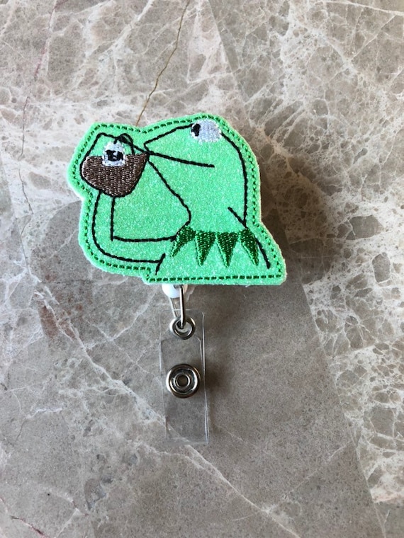 Kermit Sips Tea Badge Reel/None Of My Business Badge Reel/Character Badge Reel/Nurse Badge Reel/