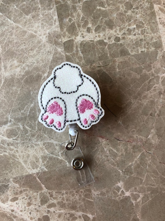 Bunny Butt Badge Reel/ Badge Reel/Nurse Badge Reel. Easter Badge Reel. Bunny Badge Reel