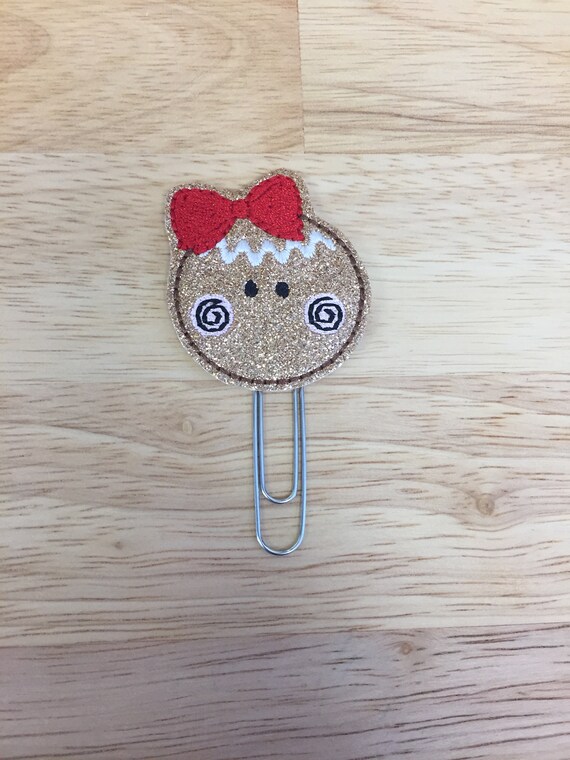 Gingerbread Glitter Swirl Girl planner Clip/Planner Clip/Bookmark. Glitter Planner Clip. Gingerbread Planner Clip. Christmas planner clip