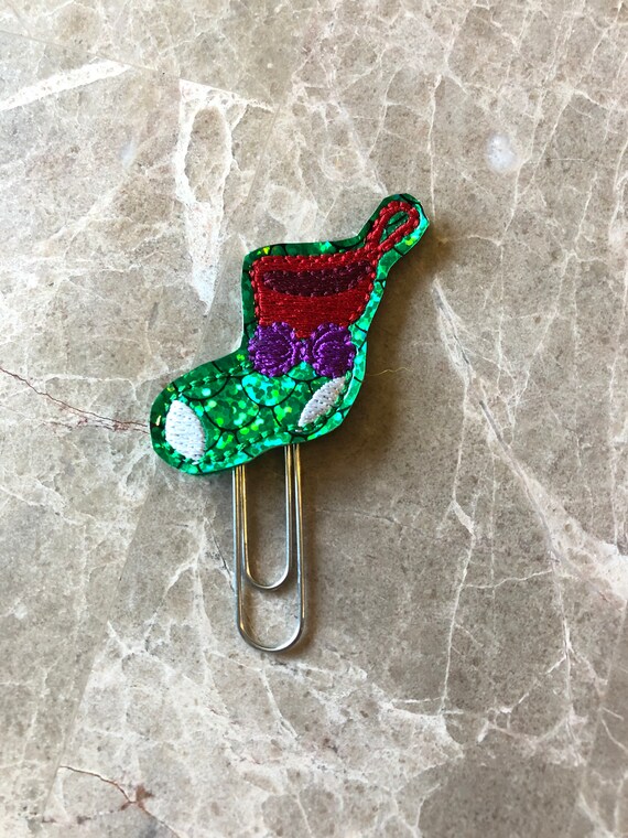 Mermaid Stocking planner Clip/Planner Clip/Bookmark. Christmas Planner. Mermaid Planner Clip. Stocking Planner Clip