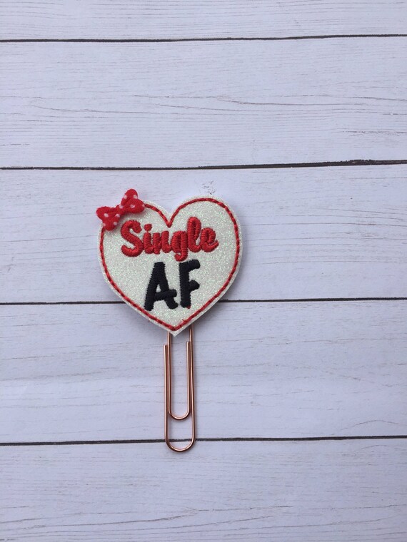 Single AF Glitter Heart planner Clip/Planner Clip/Bookmark. Heart Planner Clip. Anti-Valentine Planner Clip. Galentine Planner Clip