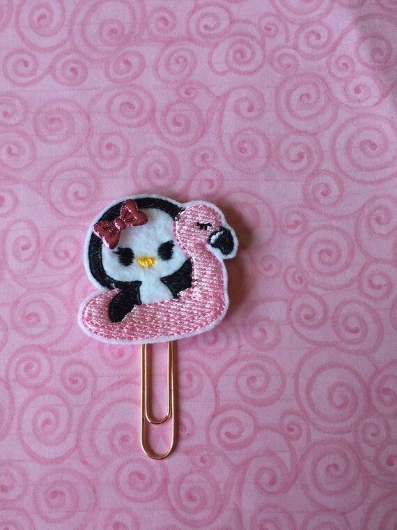 Penguin on Float Planner Clip/Paper Clip/Feltie Clip. Penguin Planner Clip. Flamingo Planner Clip. Summer Planner Clip. Float Planner Cip