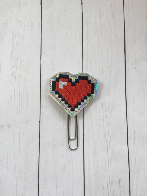 Holographic Pixel Heart planner Clip/Planner Clip/Bookmark. Gamer Planner Clip. Game Planner Clip. Holographic Planner Clip. Heart Plan Clip