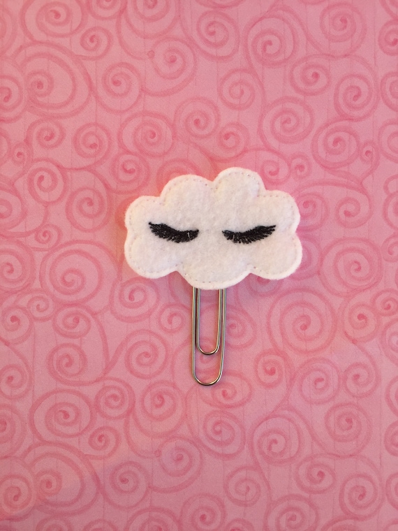 Felt Cloud Clip/Paper Clip/Feltie Clip. Cloud Planner Clip. Winking Cloud Planner Clip. Winking Planner Clip. Weather Planner Clip