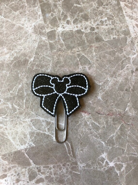 Mister Mouse Glitter Bow Planner Clip/Planner Clip/Bookmark. Bow Planner Clip. Mouse Planner Clip.