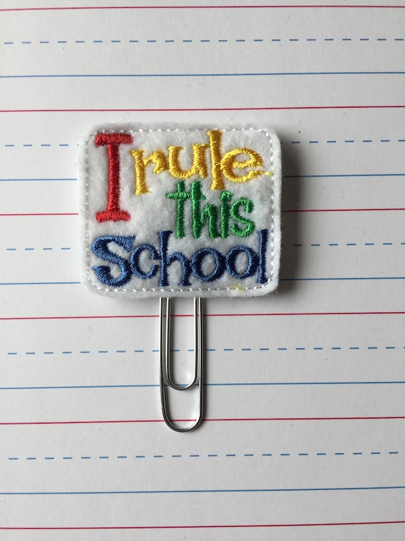 I Rule This School planner Clip/Planner Clip/Bookmark. Apple planner clip. pencil planner clip. School planner clip. Teacher planner clip