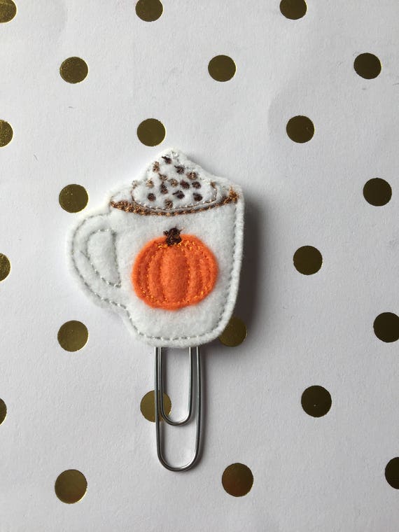 Pumpkin Spice Latte White Mug planner Clip/Planner Clip/Bookmark. PSL planner clip. Coffee planner clip