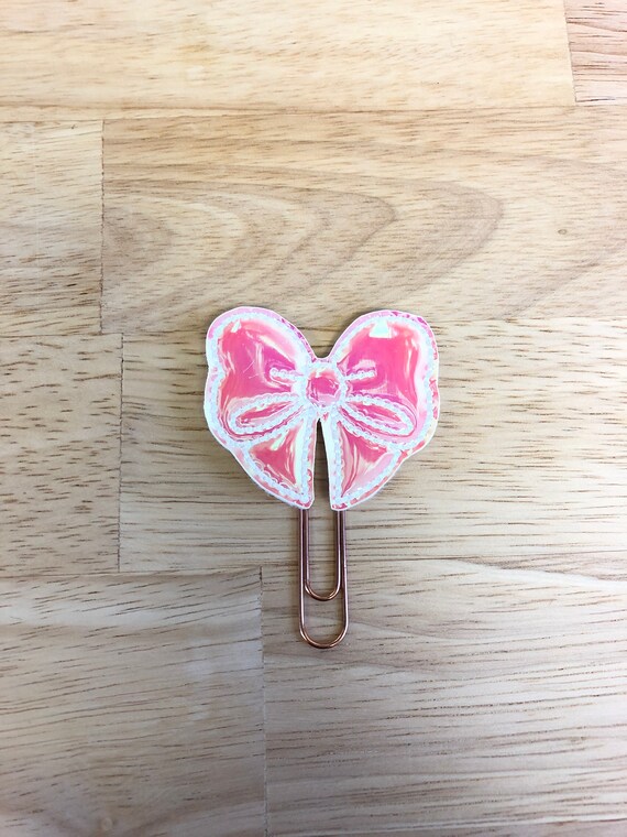 Pink Color Changing Vinyl Bow planner Clip/Planner Clip/Bookmark. Bow Planner Clip. Holo planner clip. Holographic Planner Clip