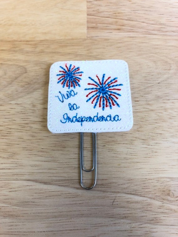 Glitter Viva La Independencia Planner Clip/Planner Clip/Bookmark. Glitter Planner Clip. Independencia Planner Clip