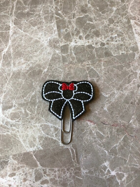 Miss Mouse Glitter Bow Planner Clip/Planner Clip/Bookmark. Bow Planner Clip. Mouse Planner Clip.