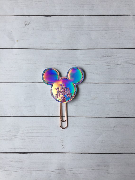 Holographic Mouse Castle Clip/Planner Clip/Bookmark. Mouse Planner Clip. Castle Planner Clip. Glitter Planner Clip. Magical Planner Clip
