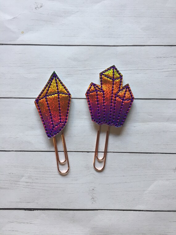 Rainbow Holographic Crystals planner Clip/Planner Clip/Bookmark. Choose Single Crystal or Cluster. Crystals Planner Clip. Holo Clips