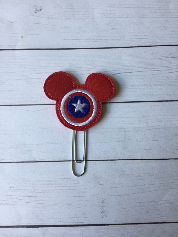 Mr Captain Mouse planner Clip/Planner Clip/Bookmark. Captain Planner Clip. Mouse Planner Clip. Super Hero Planner. Captain America Clip