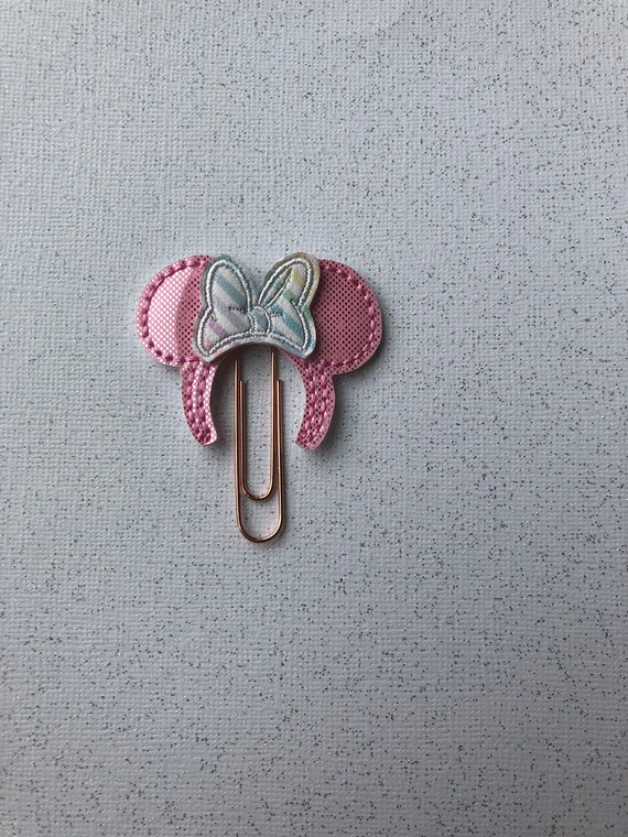 Pink Vinyl Mouse Ears Clip/Planner Clip/Bookmark. Mouse Ears Planner Clip. Mouse Planner Clip.