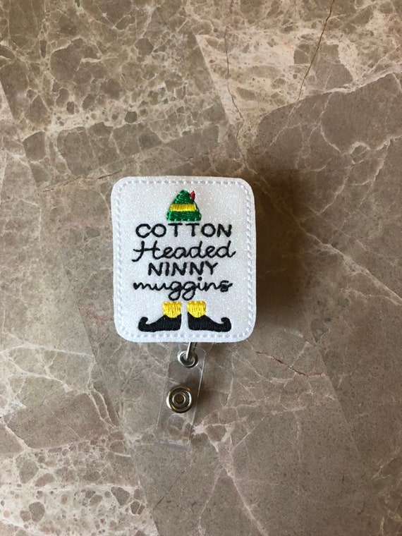 Cotton Headed Elf Badge Reel/Christmas Badge Reel/winter Badge Reel/Nurse Badge Reel