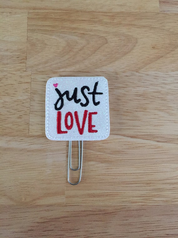 Just Love Clip/Planner Clip/Bookmark. Valentine Planner Clip. Kiss Planner Clip. Love Planner Clip. Glitter Planner