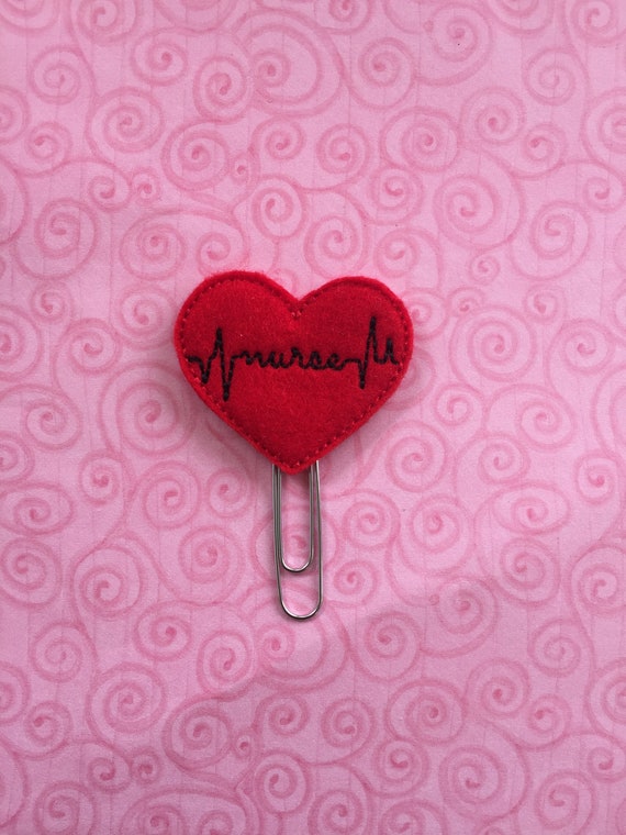 Red Nurse EKG Heart Planner Clip. EKG Planner Clip. Nurse Planner Clip. Doctor Planner Clip. Hospital Planner Clip. Health Planner Clip