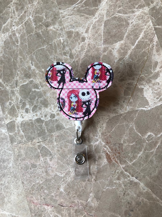 Nightmare Before Christmas Vinyl Mouse Badge Reel/Holiday Badge Reel/Halloween Badge Reel/Nurse Badge Reel/Pumpkin Badge Reel