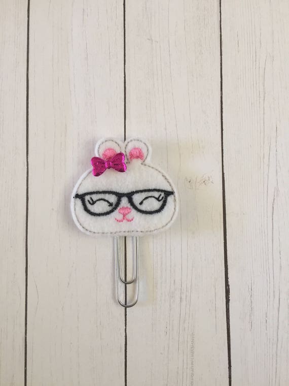Cute Geeky Bunny Clip/Planner Clip/Bookmark. Bunny Planner Clip. Bunny Planner Clip. Easter Planner Clip. Spring Planner Clip.