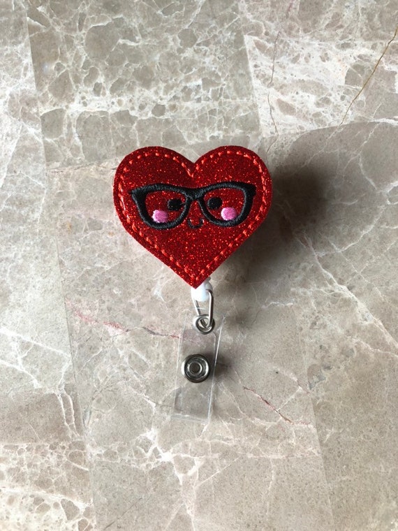 Valentine Geeky Heart Badge Reel/ Badge Reel/Nurse Badge Reel. Heart Badge Reel. Valentine badge reel