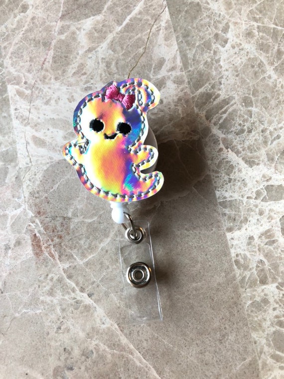 Holo Ghost Badge Reel/ Badge Reel/Nurse Badge Reel. Ghost Badge Reel/Halloween badge reel