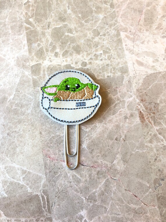 Baby Yoda Saucer Planner Clip/Bookmark. Star Wars planner clip. Character Planner Clip. Star Planner Clip. Movie Planner Clip.