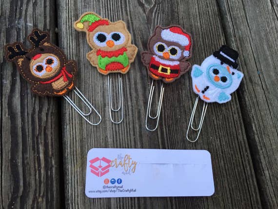 Holiday Owls Planner Clip/Paper Clip/Feltie Clip. Coffee Planner Clip. Fall Planner Clip. Christmas Planner Clip