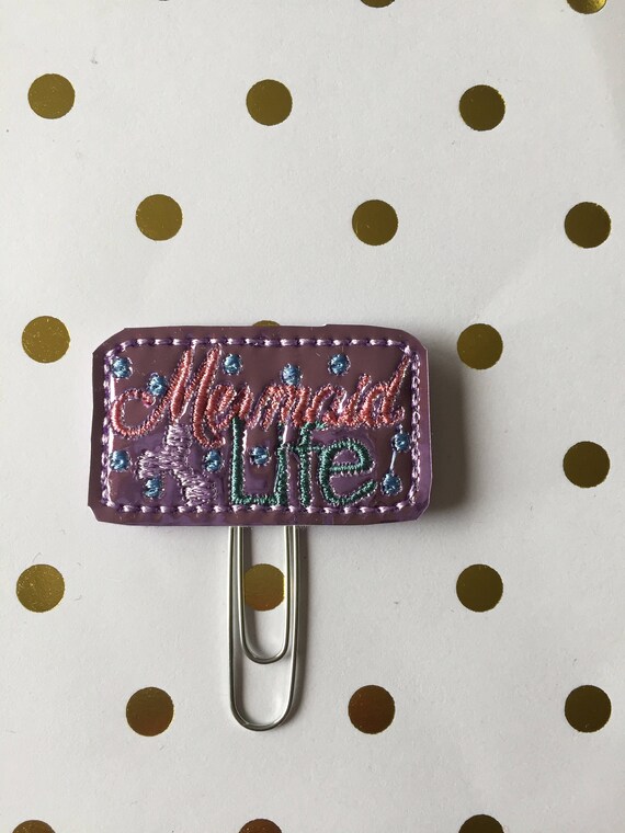 Mermaid planner Clip/Planner Clip/Bookmark. Mermaid paper clip. Summer planner clip. Purple planner clip