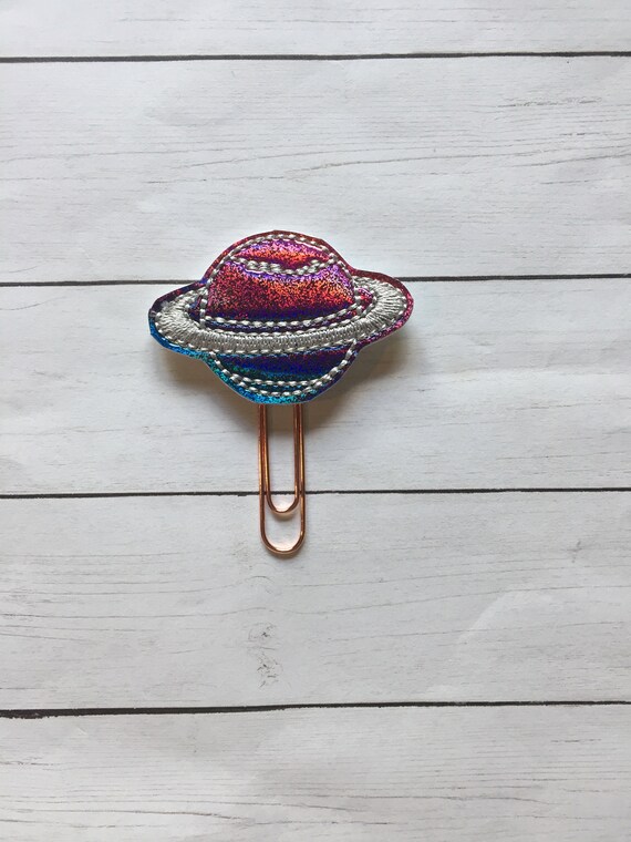 Rainbow Holographic Saturn Planner Clip/Planner Clip/Bookmark. Holographic Planner Clip. Planet Planner Clip. Saturn Planner Clip. Holo Clip