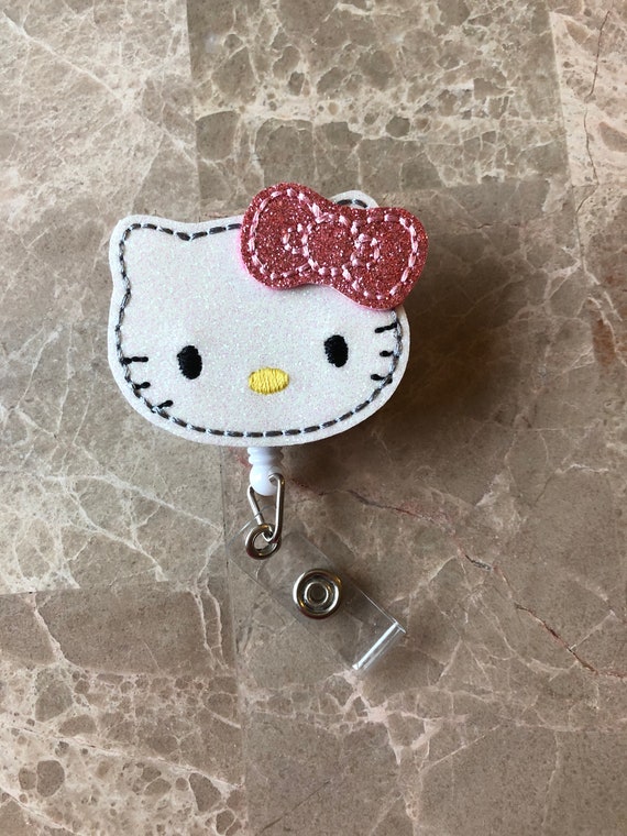Glitter Kitty Badge Reel/ Badge Reel/Nurse Badge Reel. Cat Badge Reel. Kitty Badge Reel.