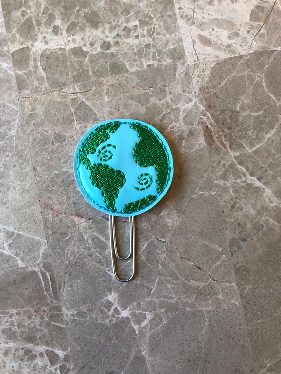 Earth Planner Clip/Planner Clip/Bookmark. Planet Planner Clip. World Planner Clip