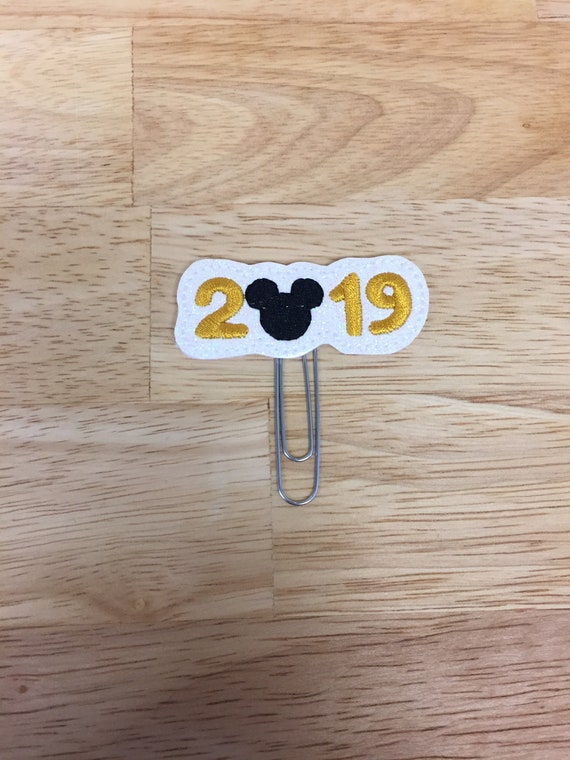 Glitter Vinyl 2019 Mouse Clip/Planner Clip/Bookmark. Mouse Planner Clip. 2019 Planner Clip. New Year Planner Clip