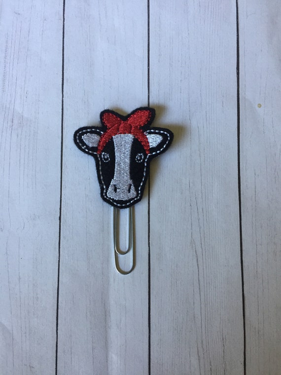 Country Cow Clip/Planner Clip/Bookmark. Cow With Bandana Planner Clip. Cow Planner Clip. Animal Planner Clip. Farm Planner Clip