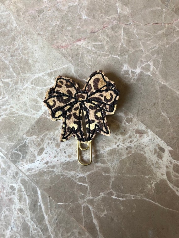 Leopard print Bow Clip/Planner Clip/Leopard Bow. Bow planner clip