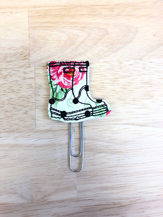 Flower Print Rain Boots Bow planner Clip/Planner Clip/Bookmark. Flower Planner Clip. Boots Planner Clip. Shoe Planner Clip. Floral Planner