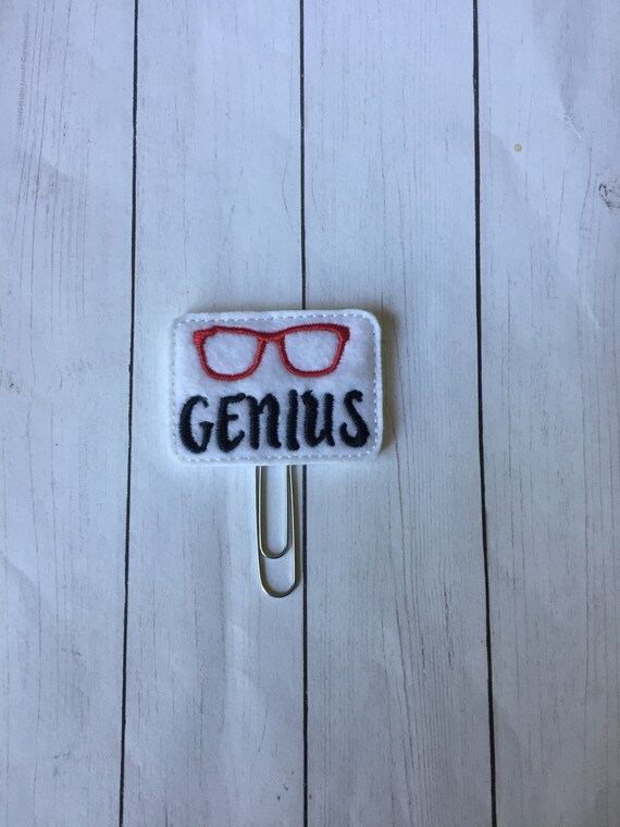 Genius Clip/Planner Clip/Bookmark. Heart Genius Planner Clip. Geeky Planner Clip. Nerd Planner Clip