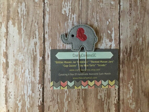 Elephant Paper Clip. Elephant planner clip. Animal planner clip