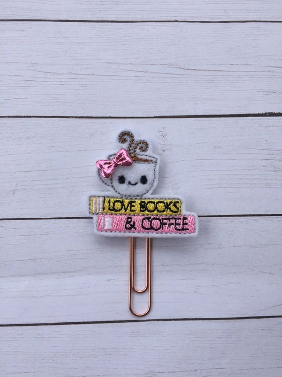 Book & Coffee Lover planner Clip/Planner Clip/Bookmark. Book Planner Clip. Coffee Planner Clip. Book Love Bookmark