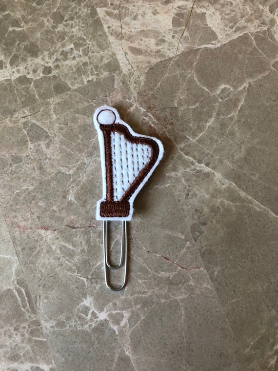 Harp Planner Clip/Musical Instrument Planner Clip/Planner Clip/Bookmark. Music Planner Clip.