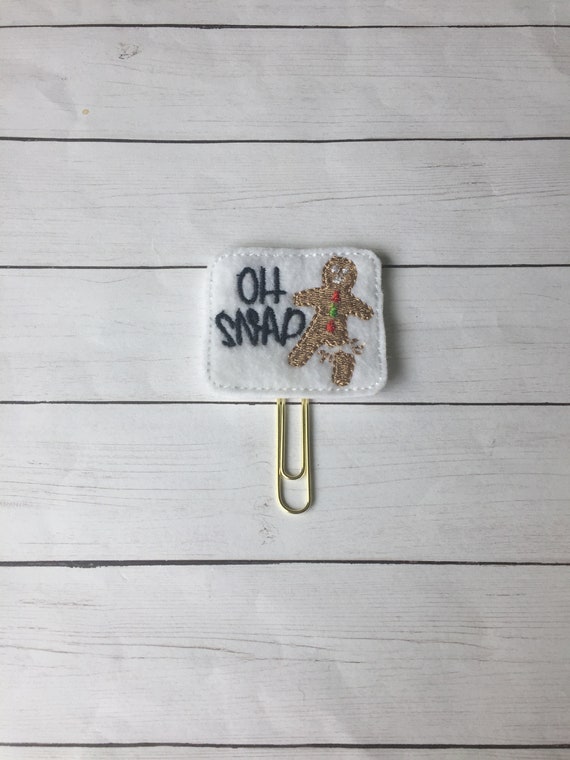 Oh Snap Gingerbread Clip/Planner Clip/Bookmark. Gingerbread Planner Clip. Christmas Planner Clip. Holiday Planner Clip. Oh Snap planner Clip