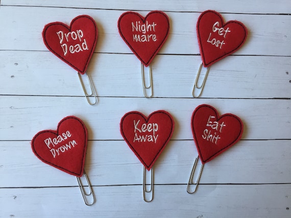 Anti-Valentines planner Clip/Planner Clip/Bookmark. Heart Planner Clip. Love Planner Clip. Valentine Planner Clip. Valentines Clip.