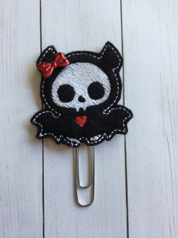 Skeleton Bat planner Clip/Planner Clip/Bookmark. Bat Planner Clip. Skeleton Planner Clip. Halloween Planner Clip