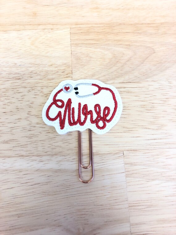 Glitter Vinyl Nurse Clip/Planner Clip/Bookmark. Nurse Planner Clip. Medical Planner Clip. Glitter Planner Clip.
