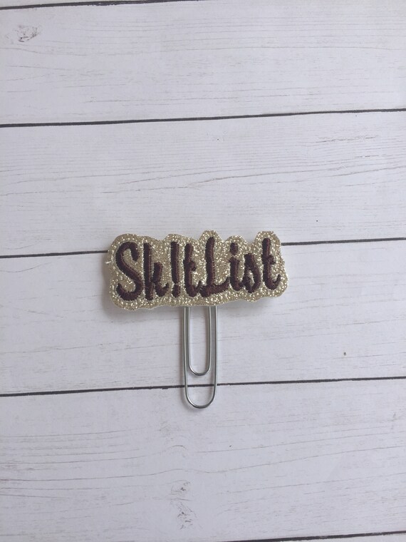 Sh!tList planner clip. Word Planner Clip. Snarky Planner Clip. Organizational planner Clip. Glitter planner clip