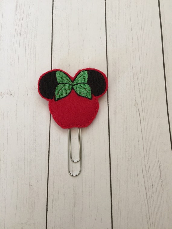 Girl Mouse Apple Clip/Planner Clip/Bookmark. Apple Planner Clip. Mouse Planner Clip. Teacher Planner Clip. School Planner Clip