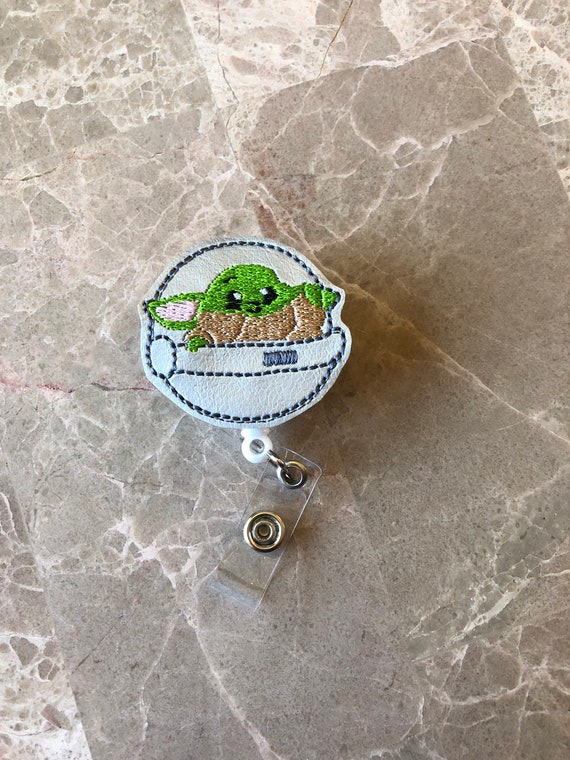 Baby Yoda In Saucer Badge Reel/ Badge Reel/Nurse Badge Reel. Star Wars Badge Reel