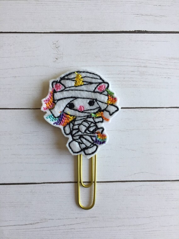 Unicorn Mummy planner Clip/Planner Clip/Bookmark. Halloween planner clip. Halloween unicorn planner clip. Unicorn planner clip. Mummy clip