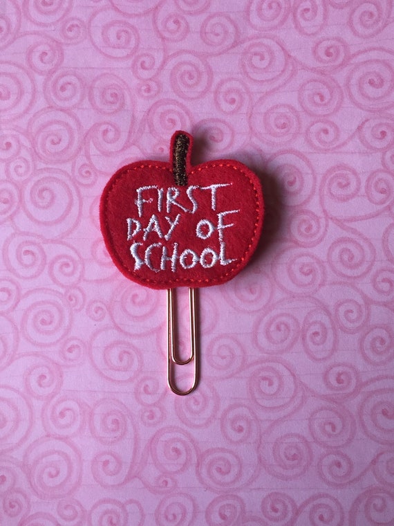 First Day Of School Apple Clip/Planner Clip/Bookmark. Teacher Planner Clip. School Planner Clip. Teach Planner Clip. Teacher Gift. Apple